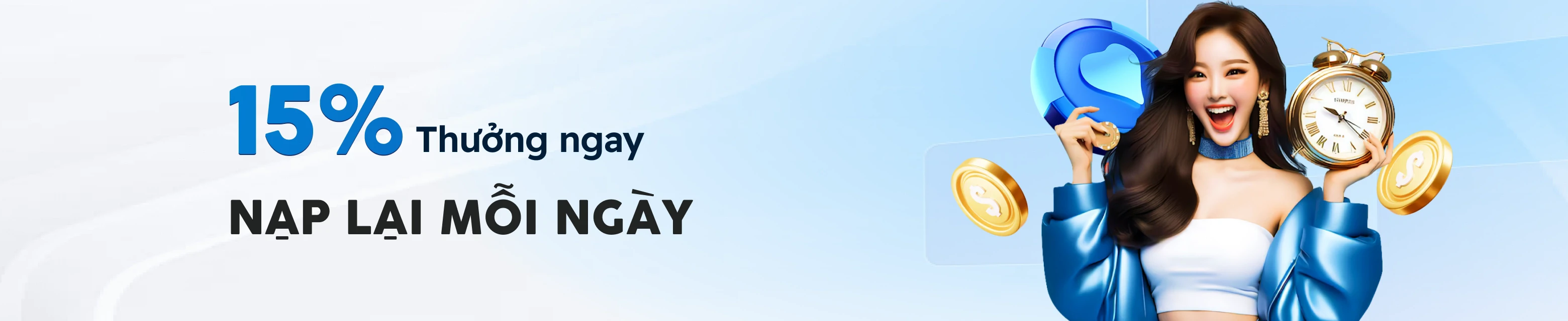 Thành viên nạp tiền và đăng ký khuyến mãi sẽ nhận lên đến 15% giá trị tiền nạp, tối đa 5,000,000 VND.