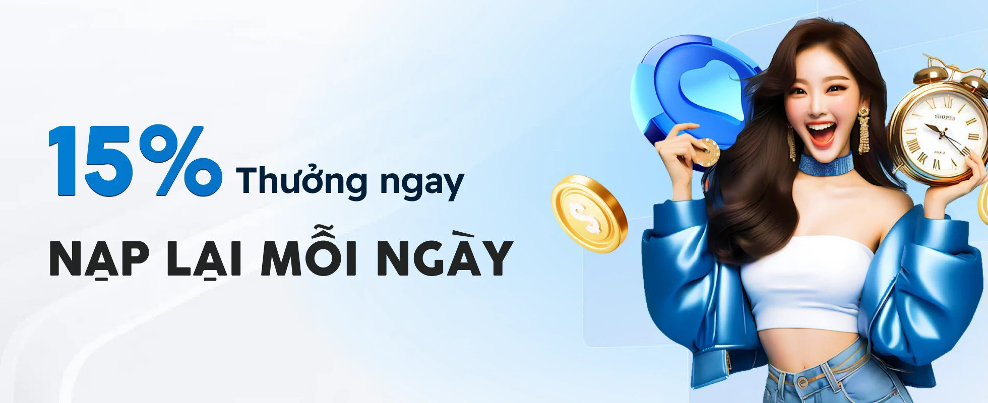Thành viên nạp tiền và đăng ký khuyến mãi sẽ nhận lên đến 15% giá trị tiền nạp, tối đa 5,000,000 VND.